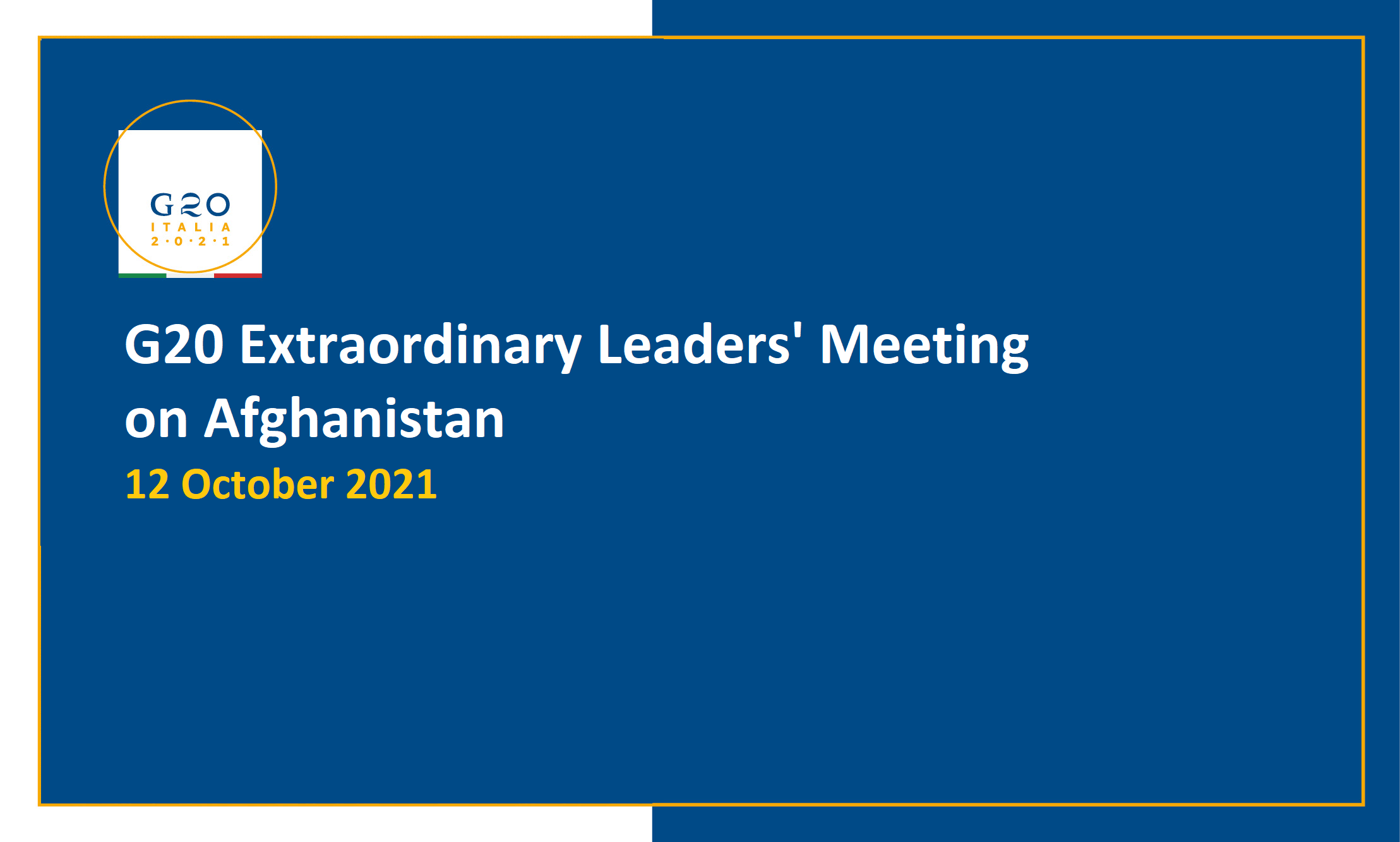 G20 Extraordinary Leaders’ Meeting on Afghanistan